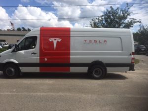 Tesla Tire Van Exterior